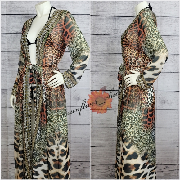 🆕️Colors of Fashion Jeweled Animal Print Duster - Picture 6 of 15
